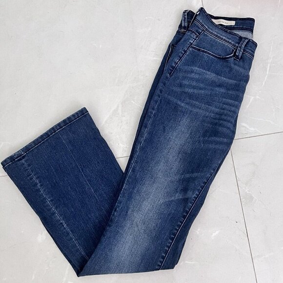 Antropologie SILENCE + NOISE Hi Rise Flare Jeans Womens Size 27 Blue Wash Denim - Picture 6 of 11